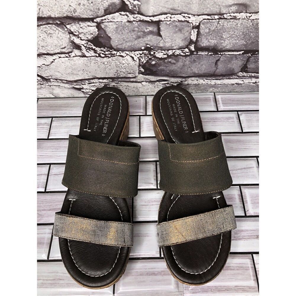Donald Pliner Shera Copper Metallic Straps Cork Wedge Sandals Women 7.5M US/38EU - Picture 16 of 16